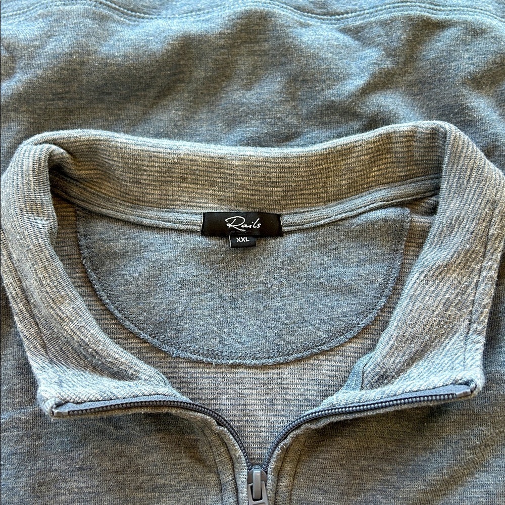 Rails Men's Gavin Quarter Zip Sweatshirt Size XXL Color Blue Grey Melange - Picture 4 of 6